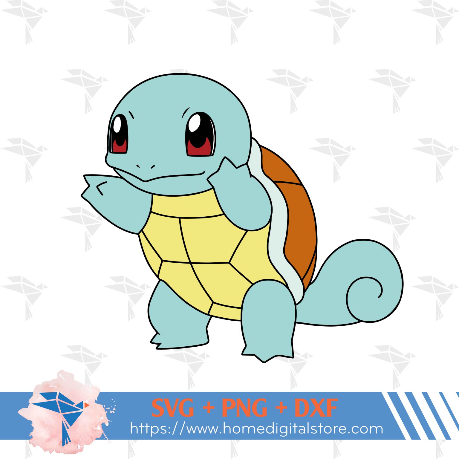 Squirtle Pokemon SVG, PNG, DXF