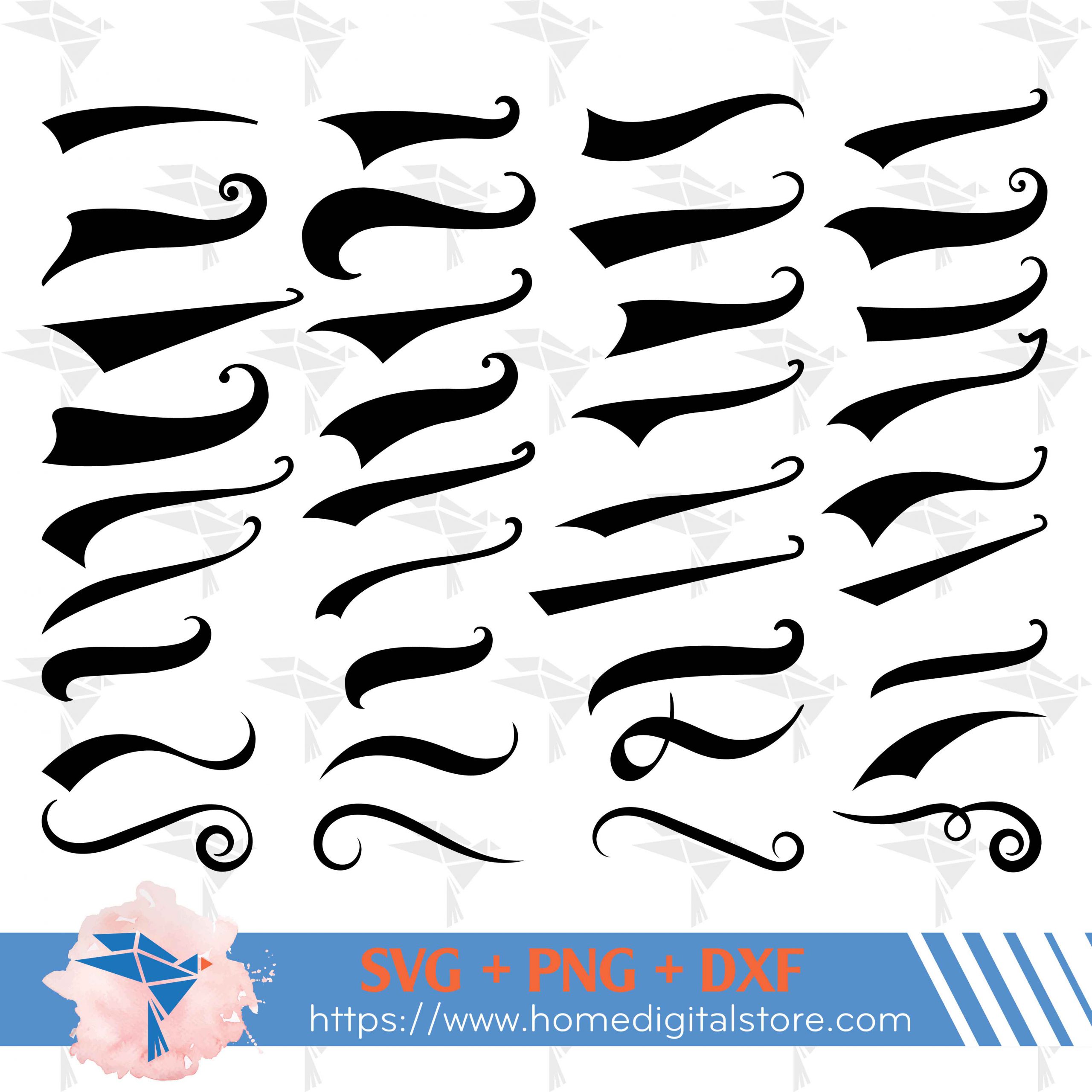 Swoosh SVG, PNG, DXF Digital Files Include