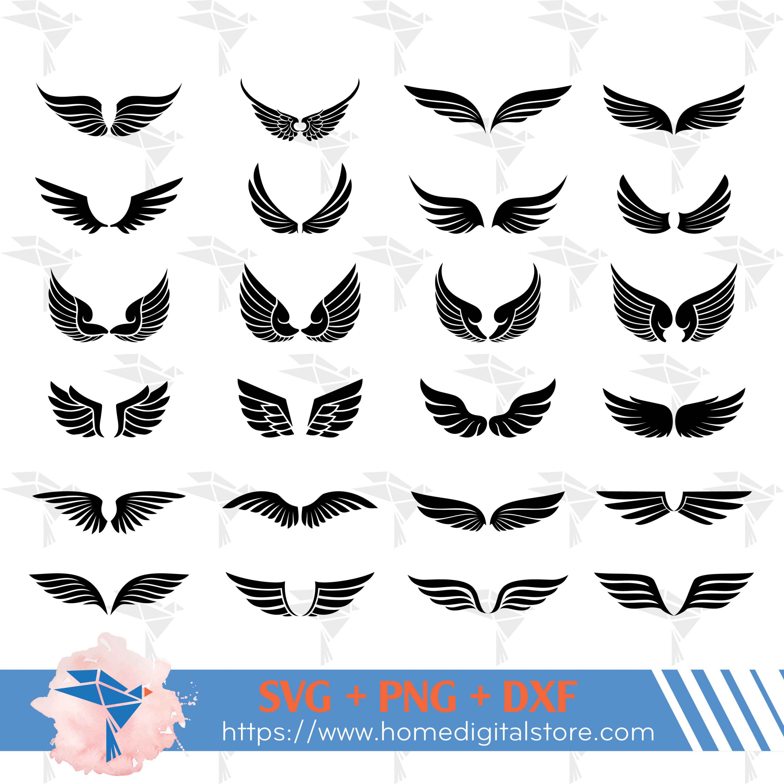 simple angel wings silhouette