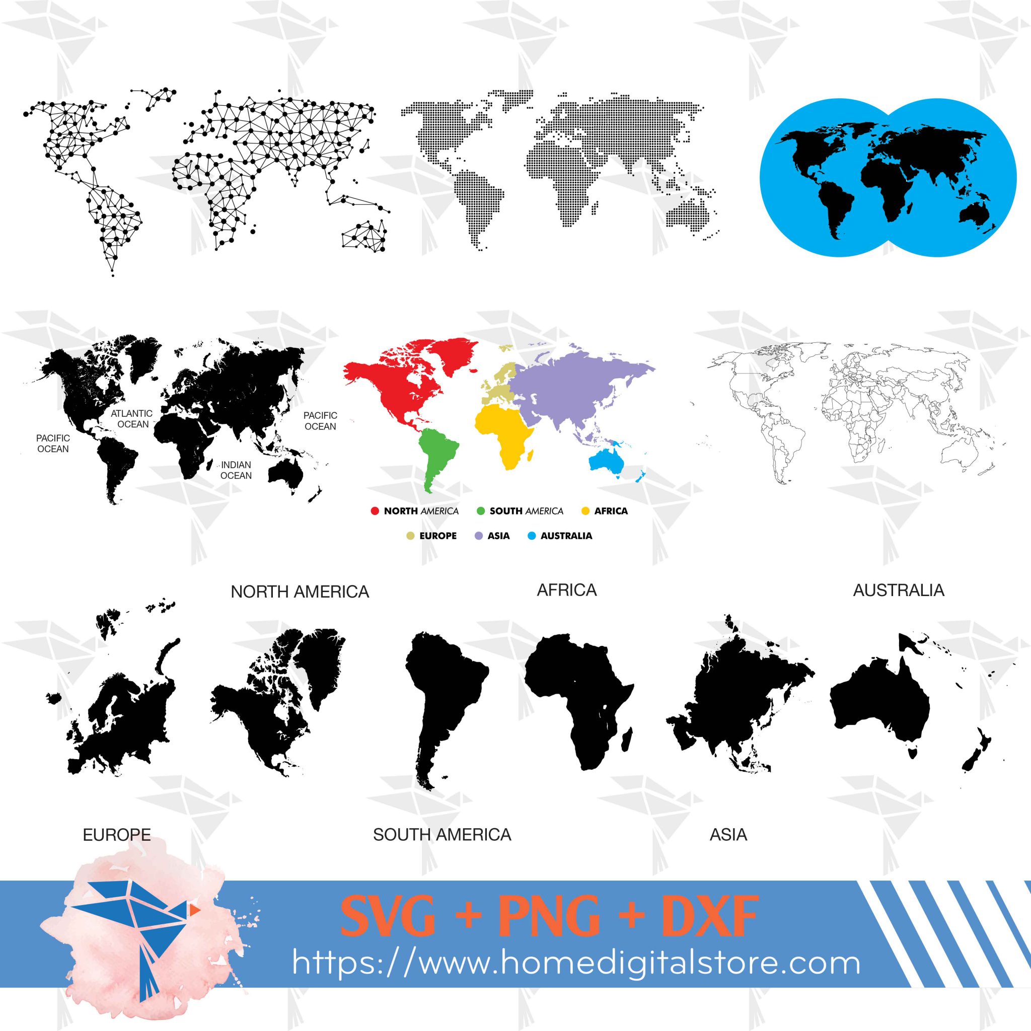 World Map Svg Png Dxf