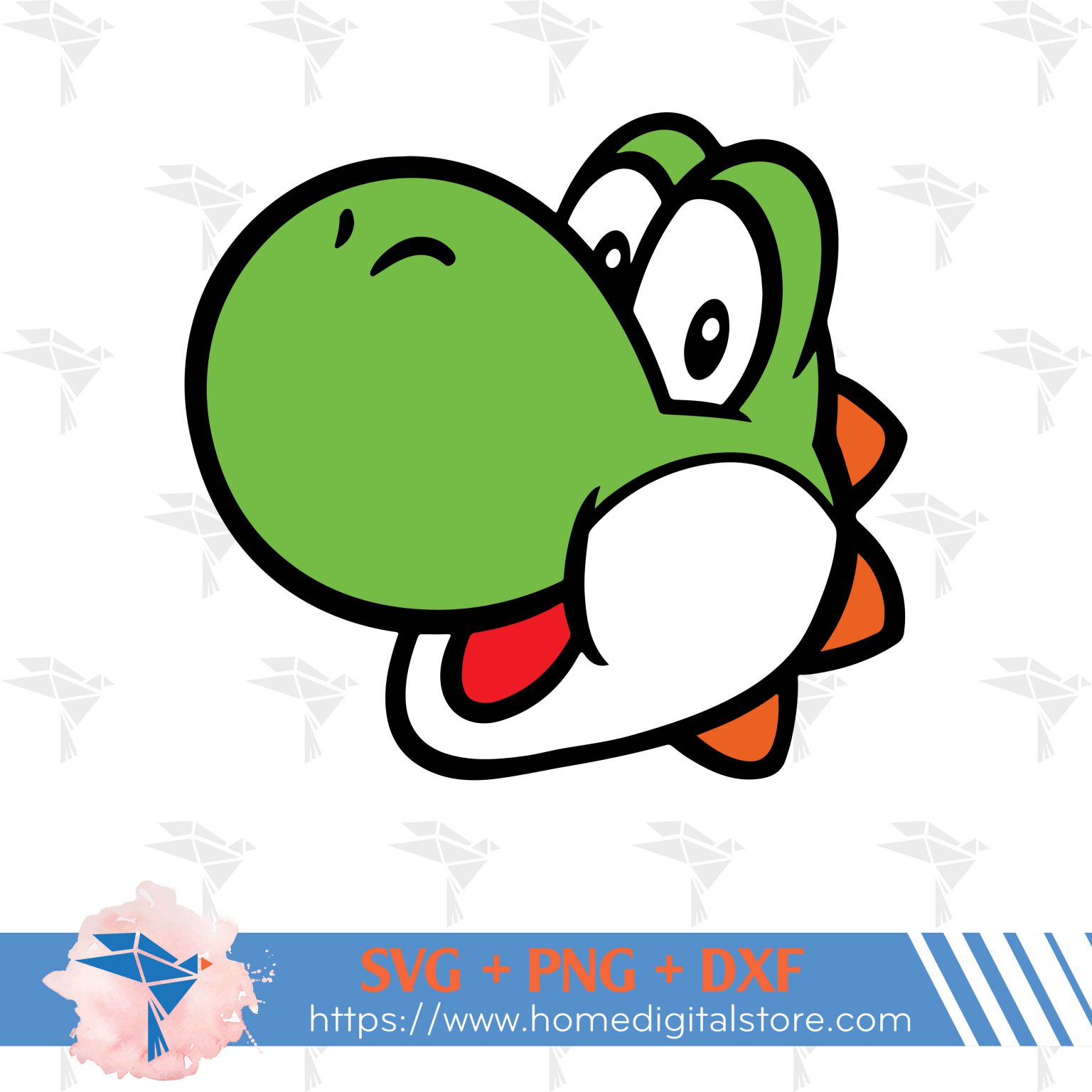 Yoshi Head Free SVG, PNG, DXF