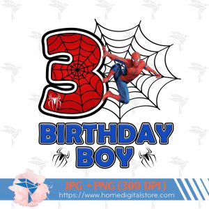 2nd Birthday Boy Spiderman PNG, JPG