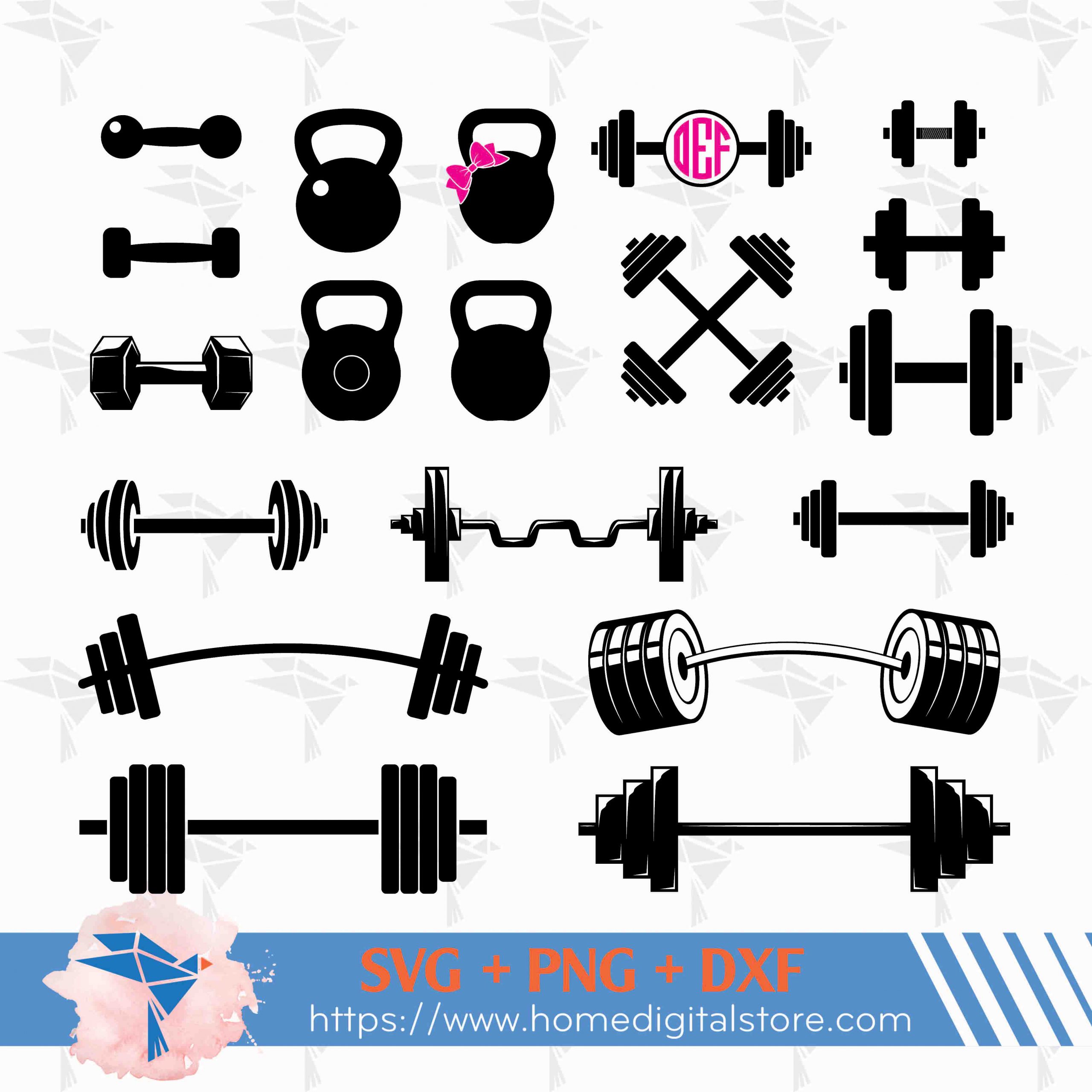 barbell silhouette vector
