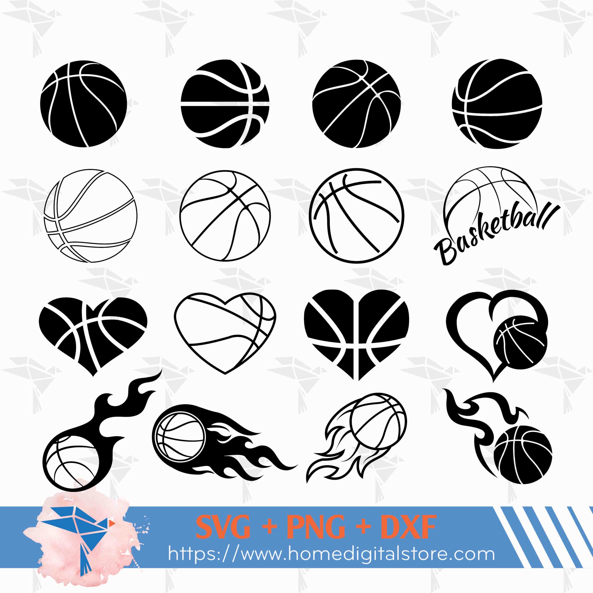 Split Basketball SVG, PNG, DXF