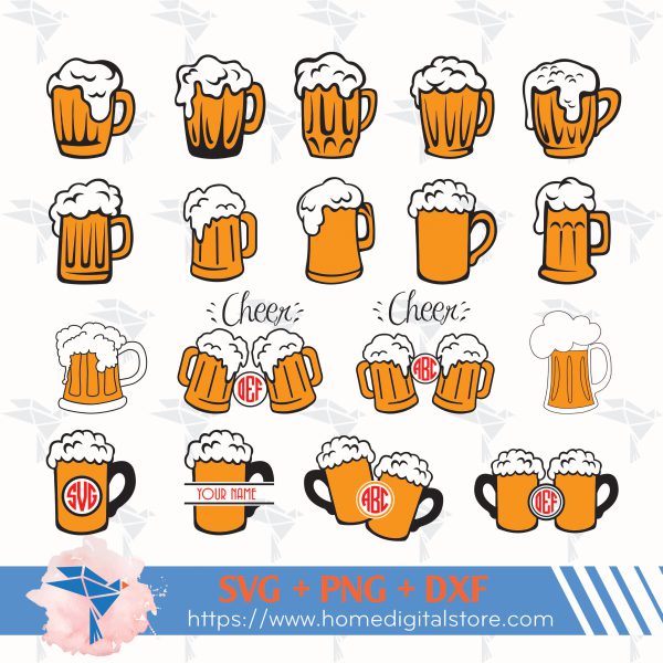 Beer Mug SVG, PNG, DXF