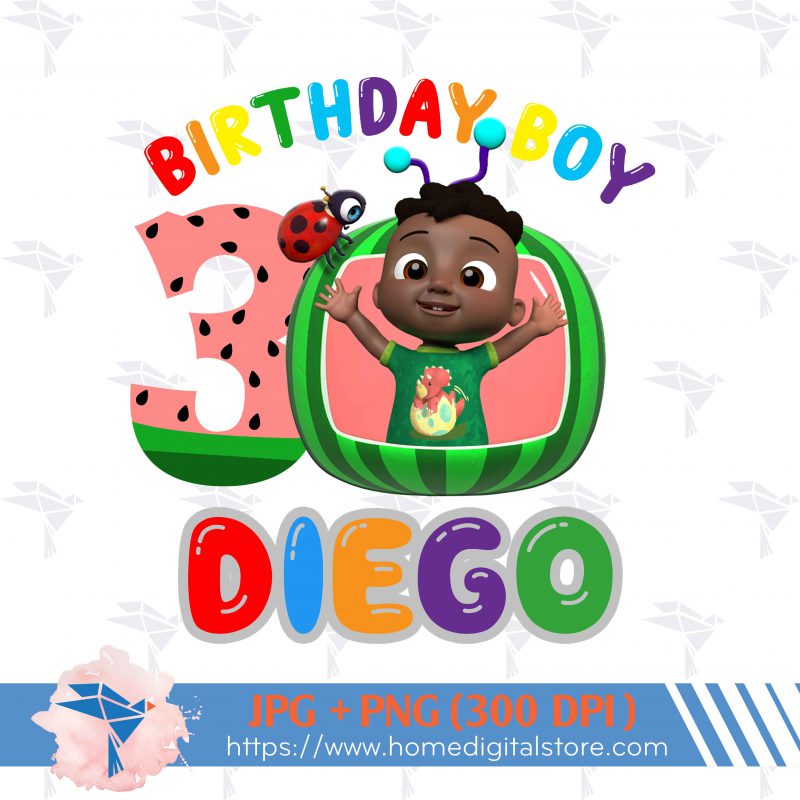 3rd Birthday Boy Cocomelon PNG, JPG