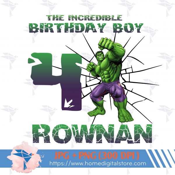 Birthday Boy Hulk PNG, JPG