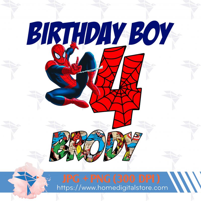 Spiderman Birthday Boy PNG, JPG