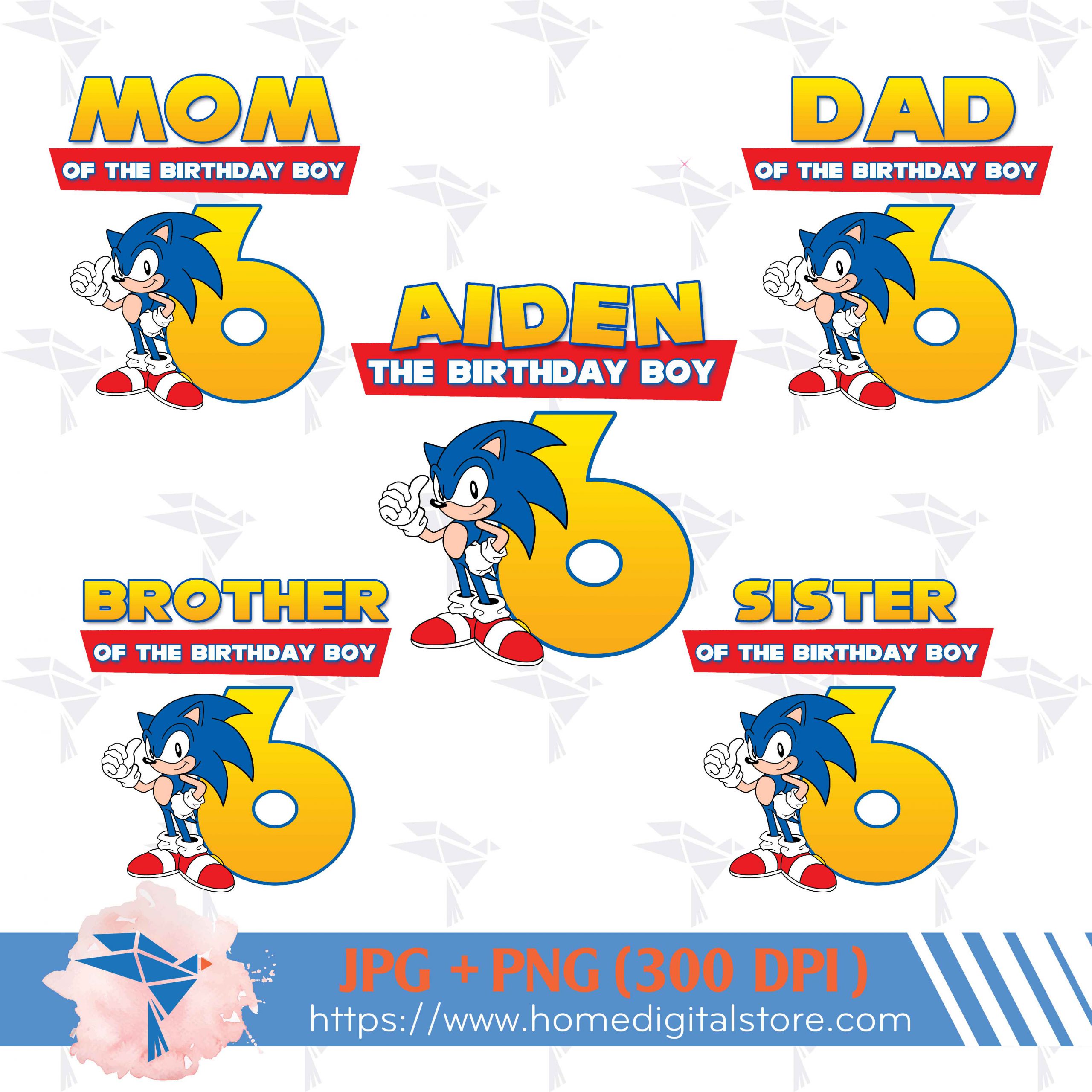 Sonic Birthday Family PNG, JPG