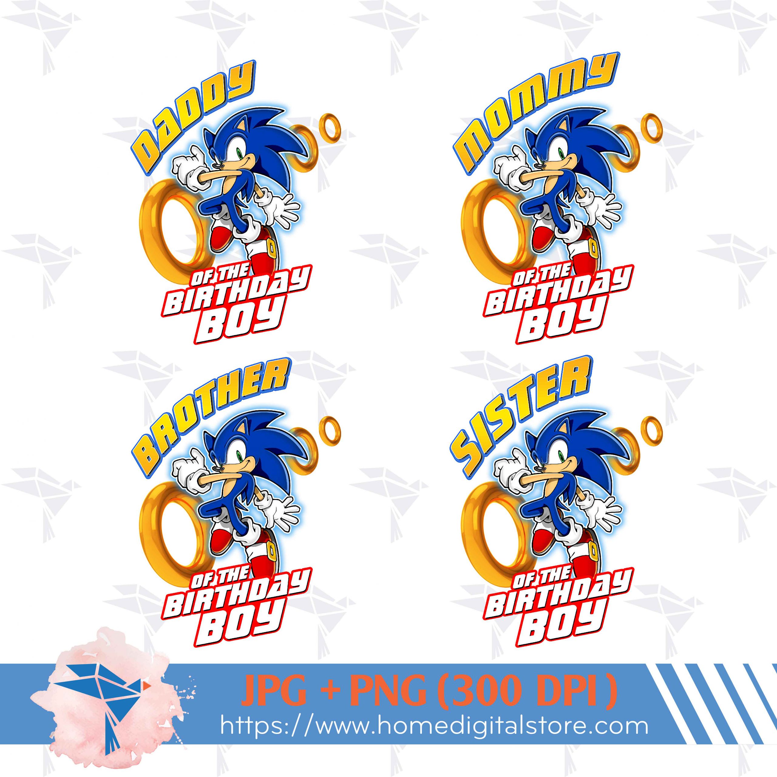 Sonic Birthday Family PNG, JPG