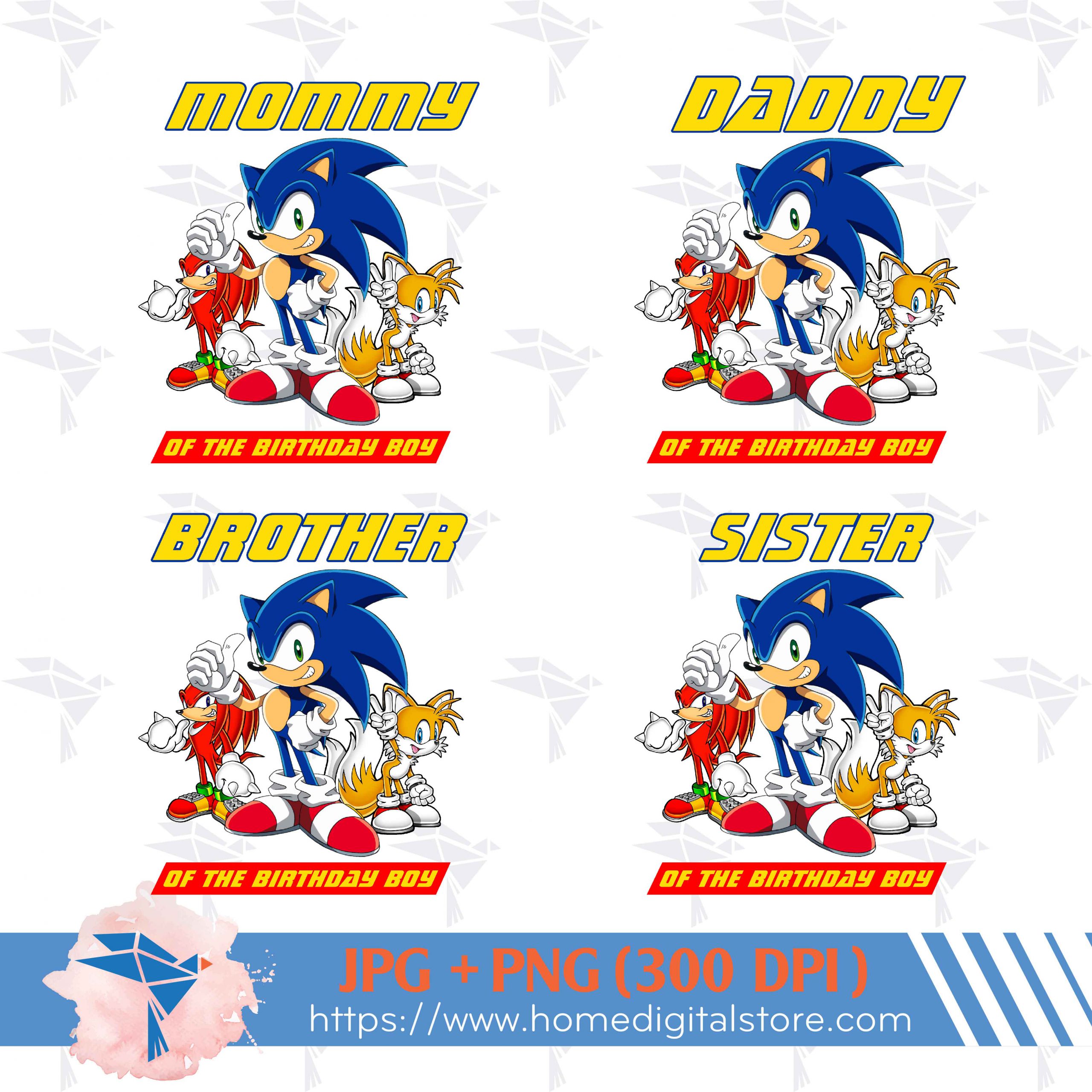 Sonic Birthday Family PNG, JPG