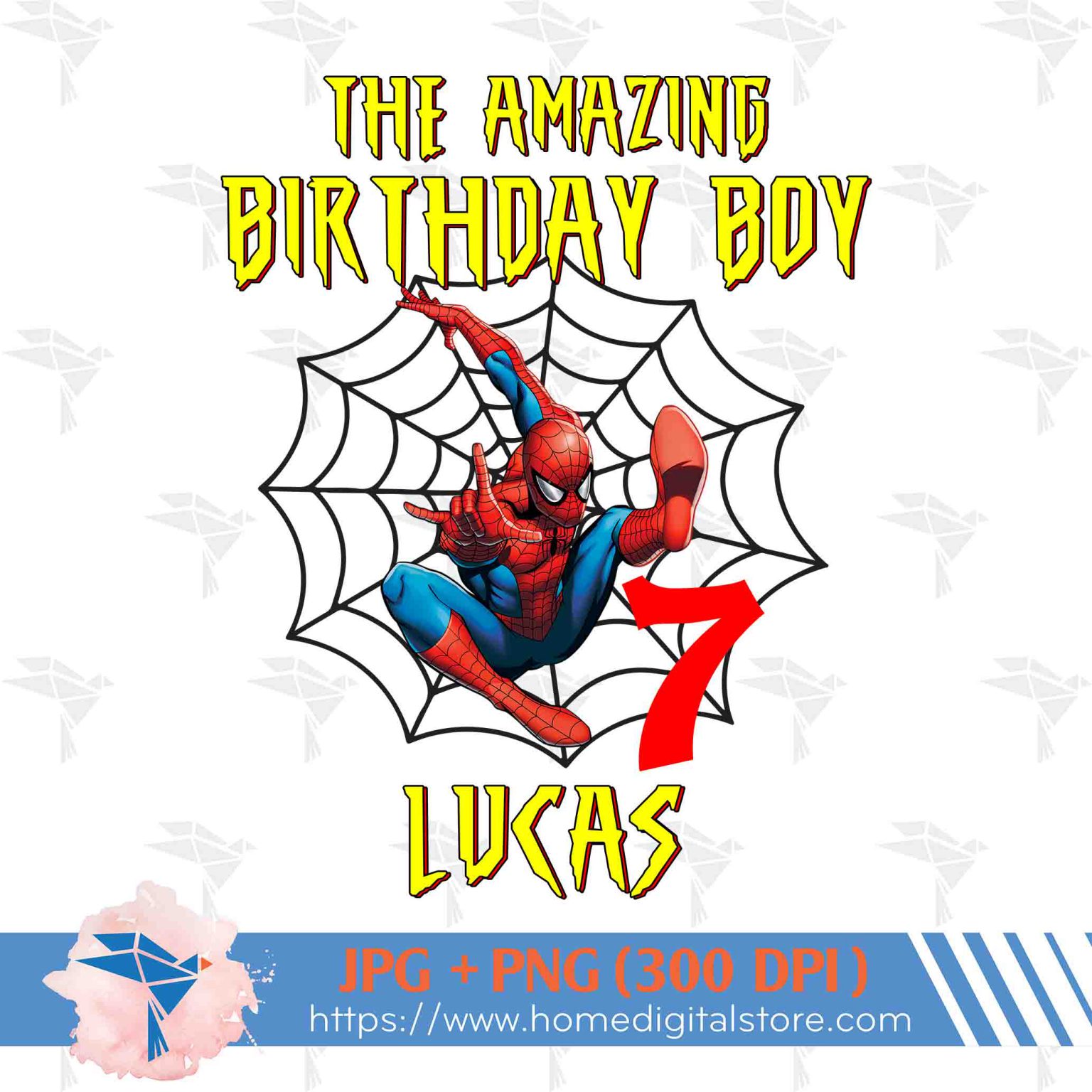 Birthday Boy Spiderman PNG, JPG