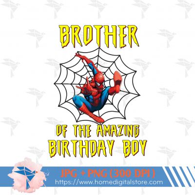 Brother of Birthday Boy Spiderman PNG, JPG