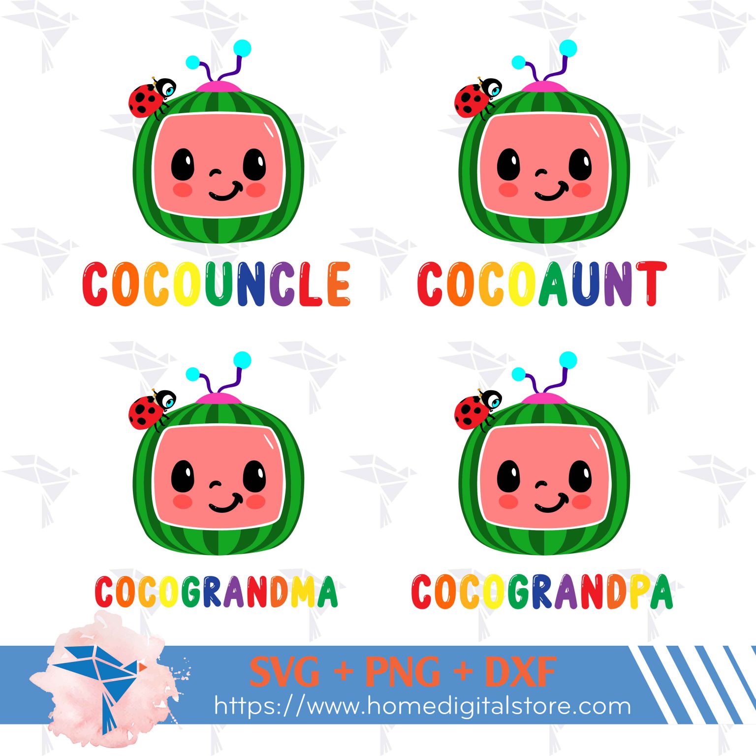 Cocomelon Family SVG, PNG, DXF