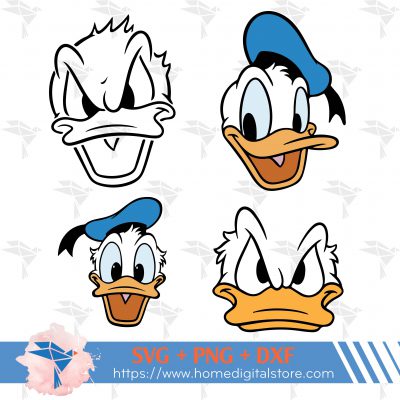 Donald Duck SVG, PNG, DXFDonald Duck Face