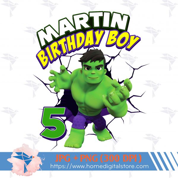 Hulk Birthday Boy PNG, JPG