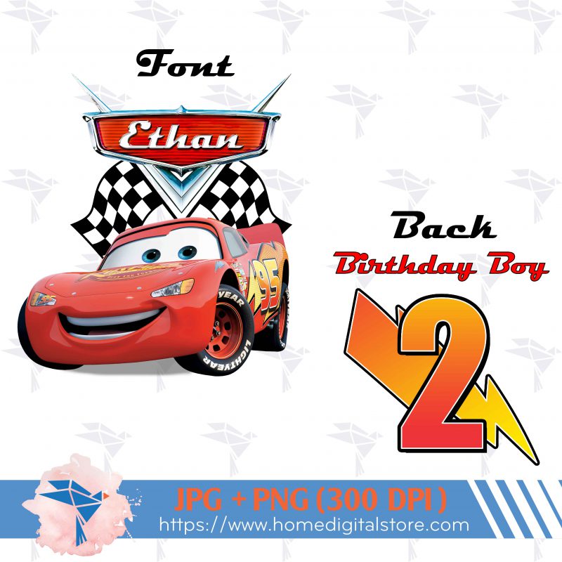 Birthday Boy Disney Car PNG, JPG