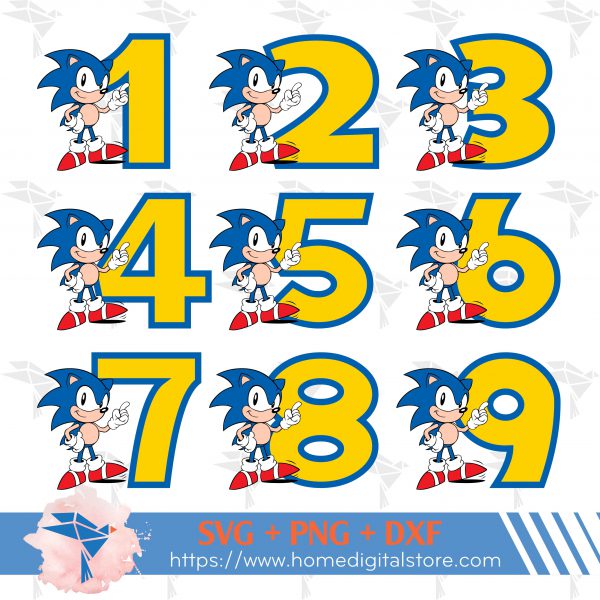 Sonic Numbers SVG, PNG