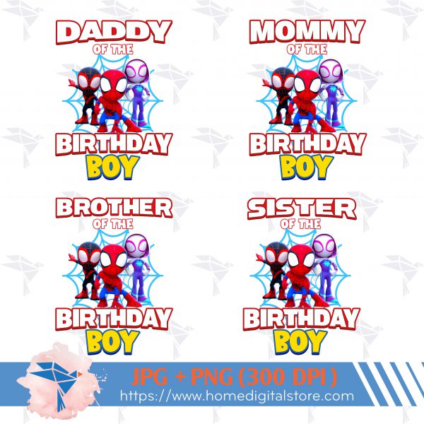 Birthday Boy Family Spidey and His Friend