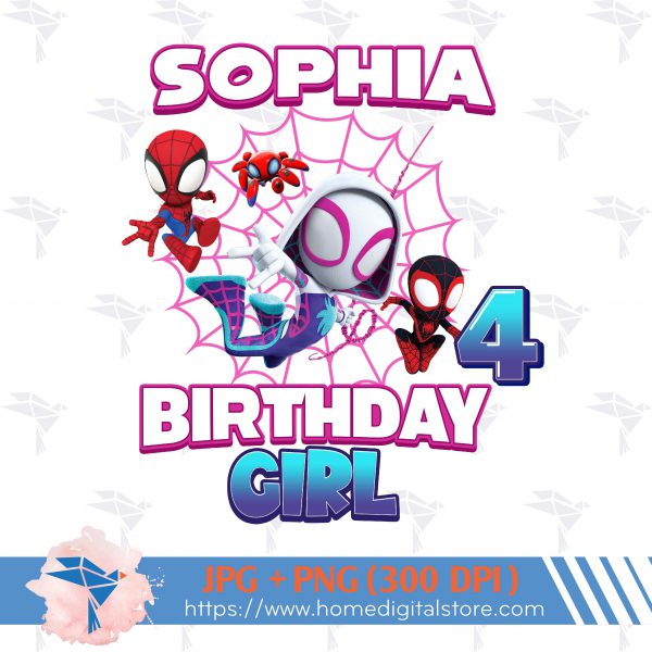 Birthday Girl Spidey and His Friend