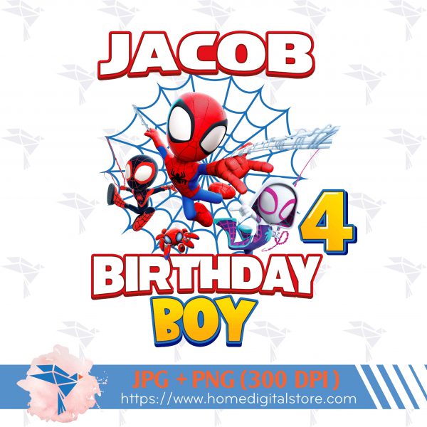 Spidey Birthday Boy Png, Jpg