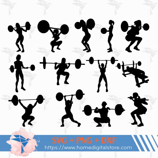 Woman Weightlifting Silhouette