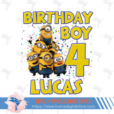 Birthday Boy Minion PNG, JPG