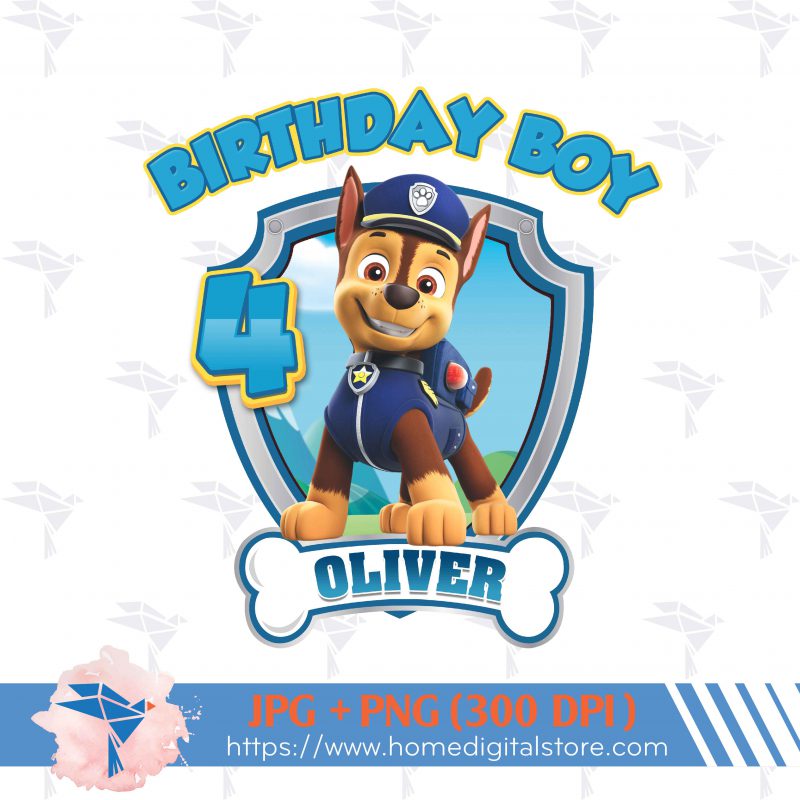 Paw Patrol Birthday Boy PNG, JPG