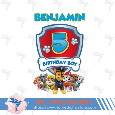 Paw Patrol Birthday Boy PNG, JPG