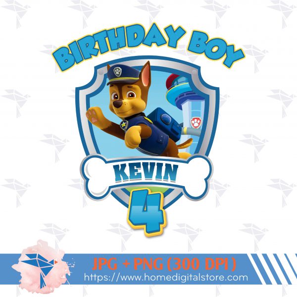 Paw Patrol Birthday Boy PNG, JPG