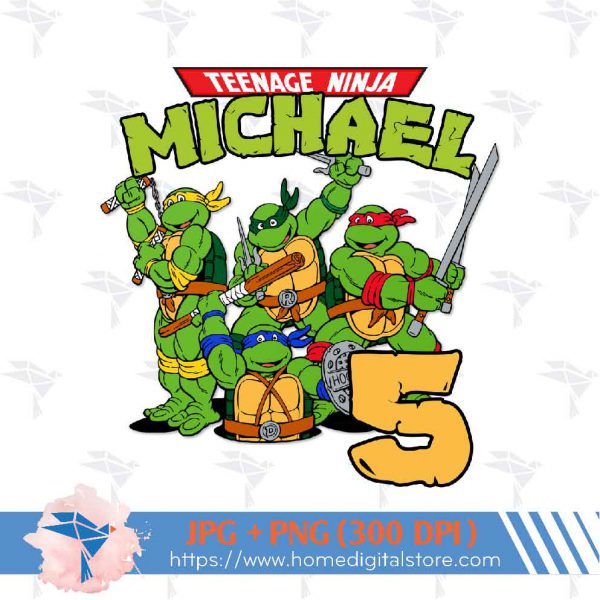 Birthday Boy Ninja Turtle PNG, JPG