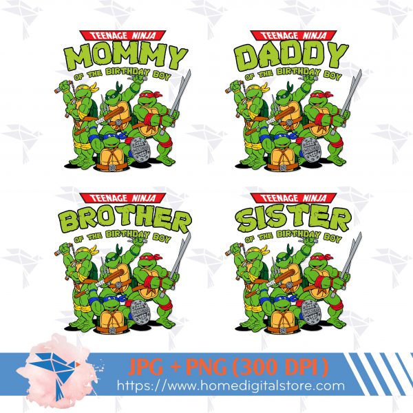 Birthday Boy Ninja Turtle Family