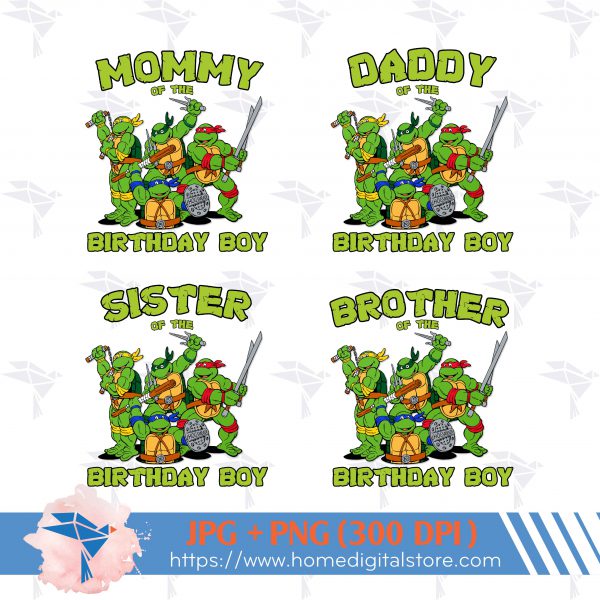 Birthday Boy Ninja Turtle Family