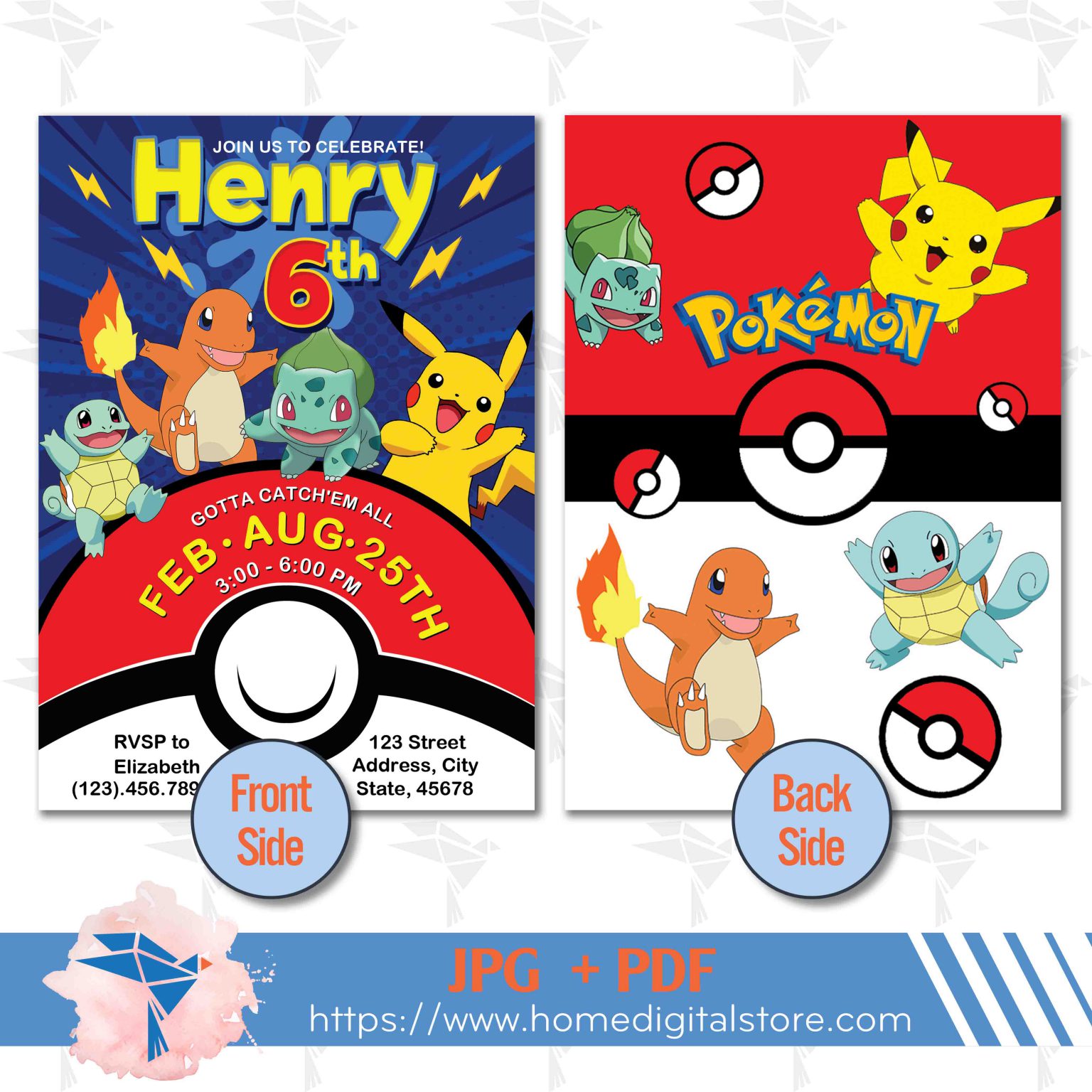 Pokemon Birthday Invitation Pdf