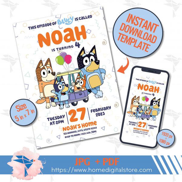 Bluey Birthday Card