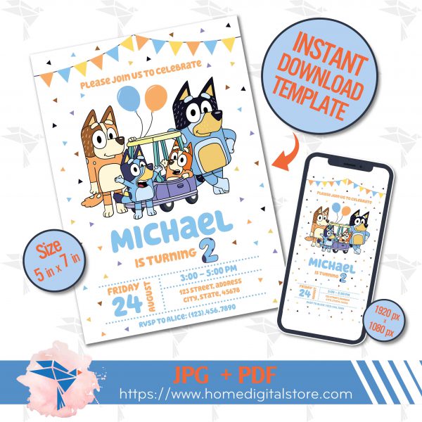 Bluey Birthday Card