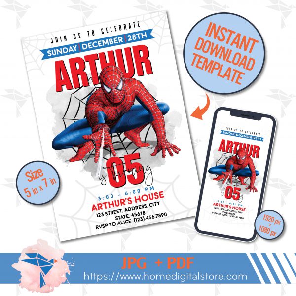 Spiderman Birthday Invitation