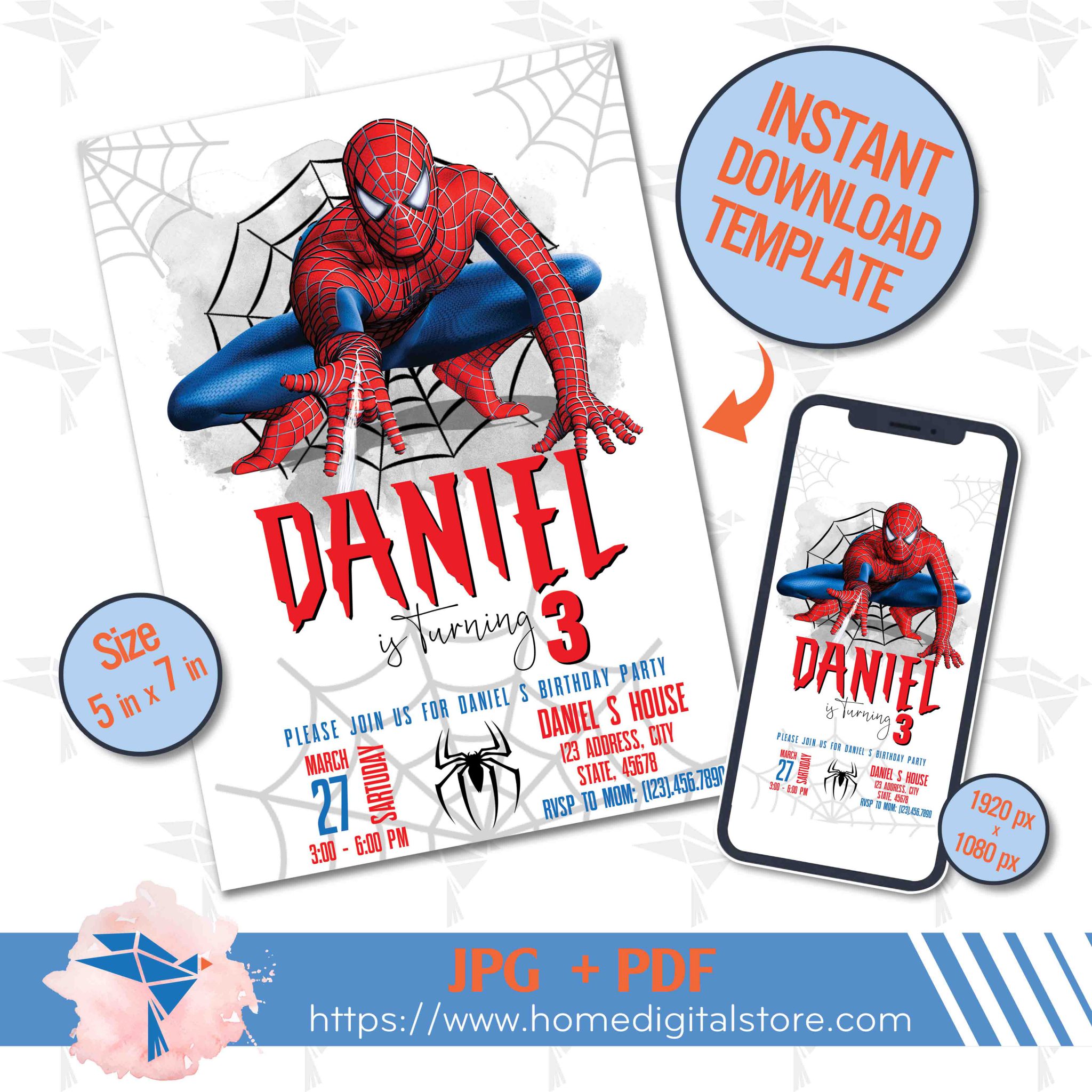 Spiderman Birthday Card