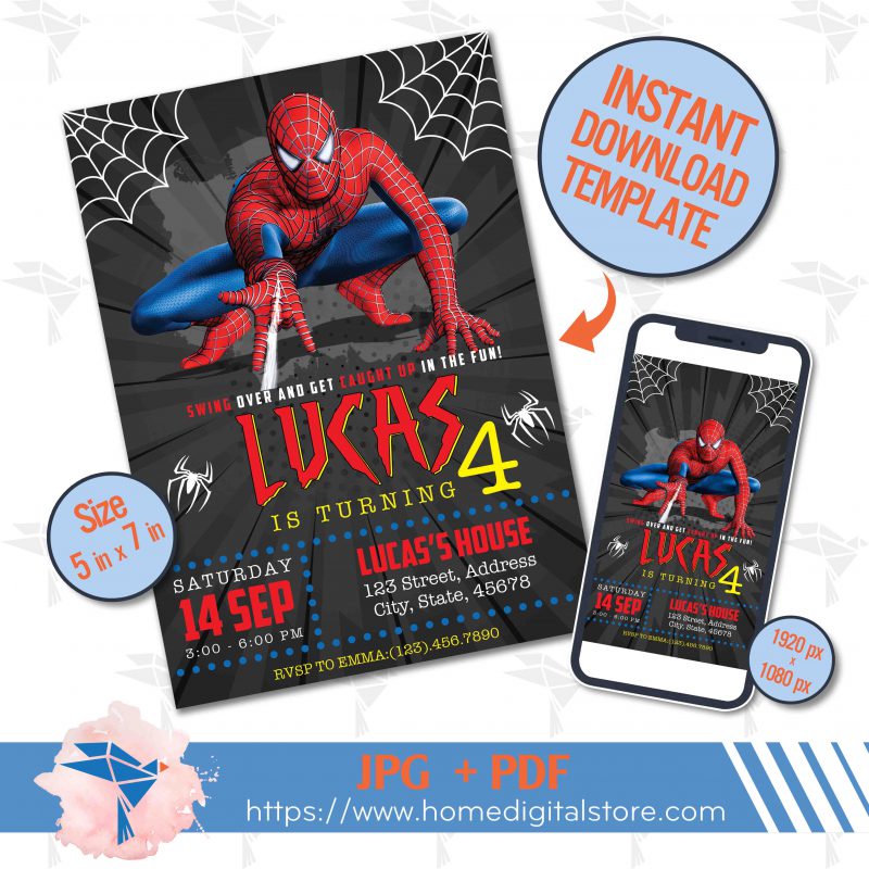 Spiderman Birthday Card