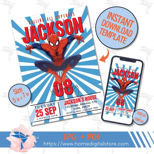 Spiderman Birthday Card