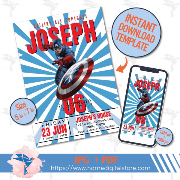 Captain America Birthday Card