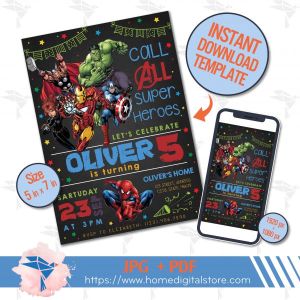 Avenger Birthday Invitation
