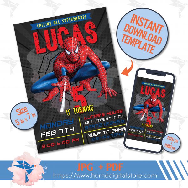 Spiderman Birthday Invitation