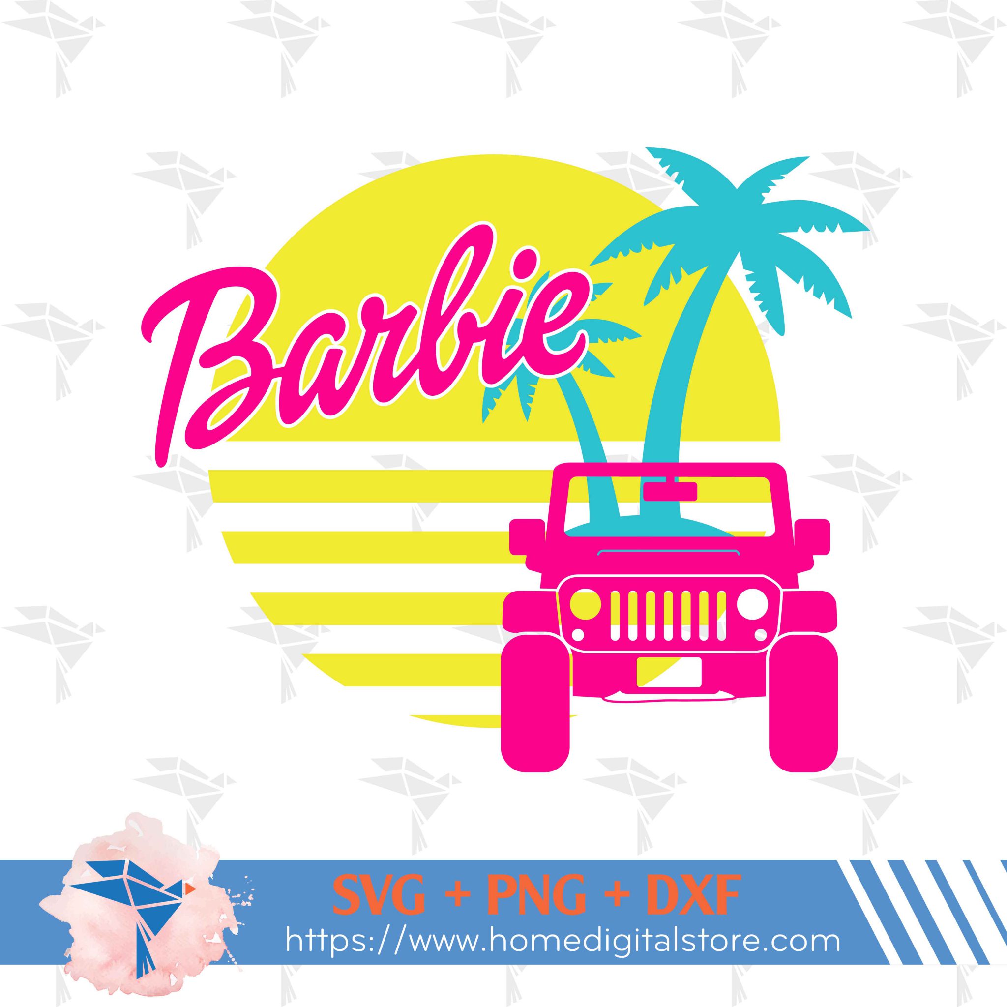 Barbie Car SVG, PNG, DXF