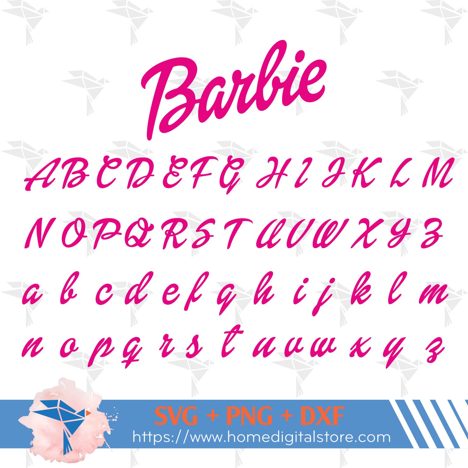 Barbie Font SVG, PNG, DXF