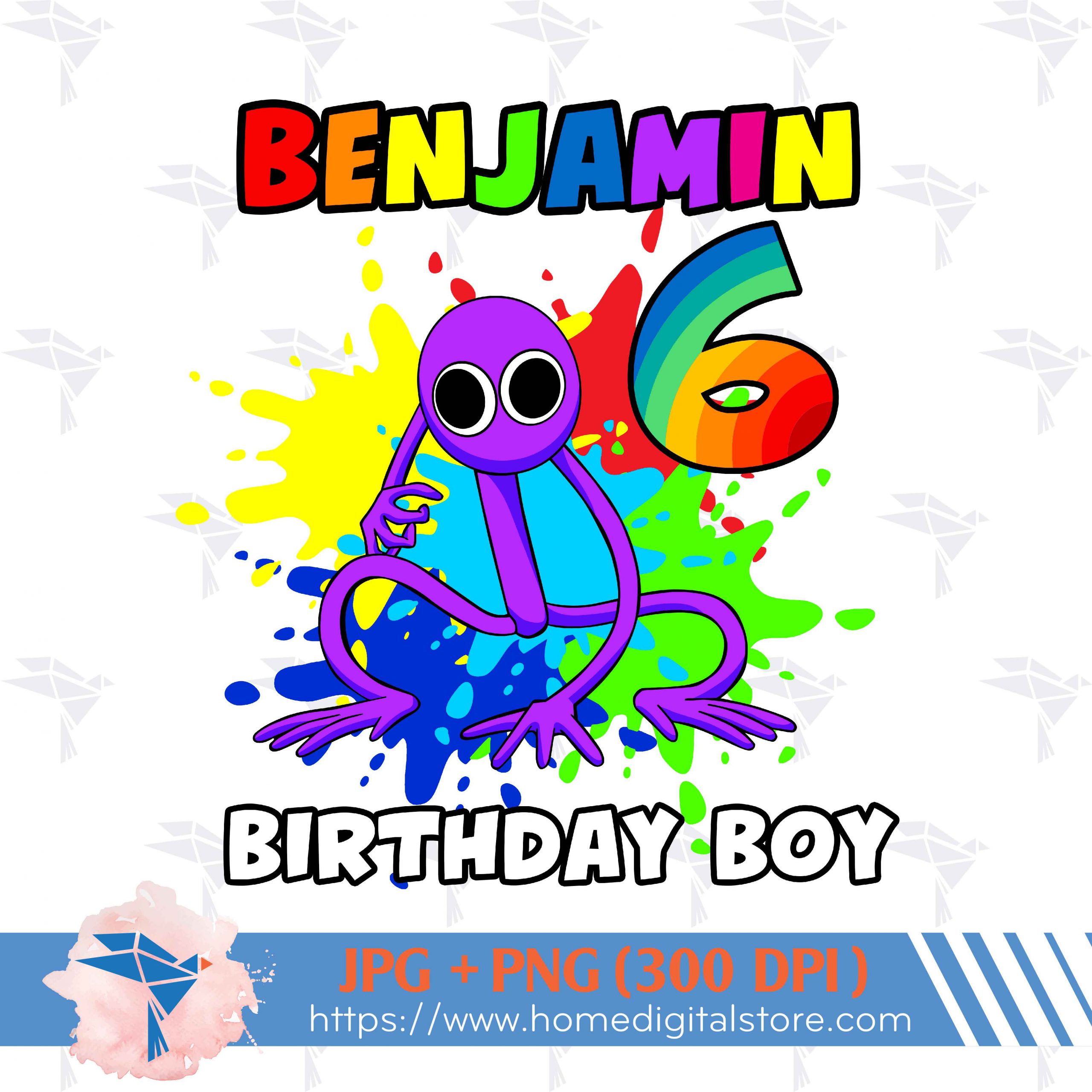 Rainbow Friend Birthday Boy PNG, JPG. Instant download files for Design,  Photography, Printing, or more