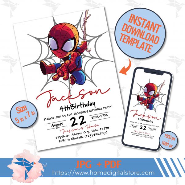 Birthday Invitation Spiderman