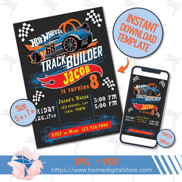 Hot Cars Birthday Invitation