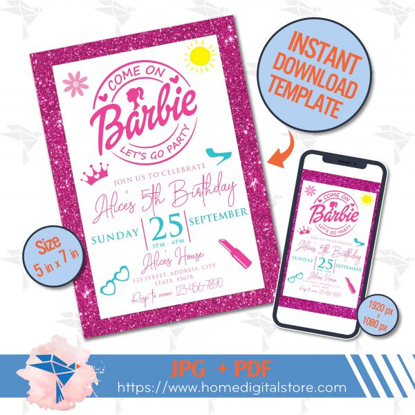 Birthday Invitation Barbie