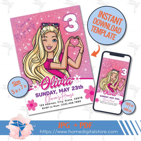 Birthday Invitation Barbie
